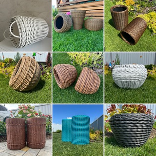 Мир кашпо из ротанга